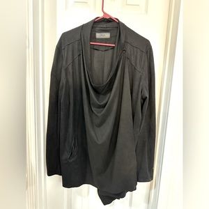 BlankNYC XL faux suede black drapey stretchy jacket great condition pockets